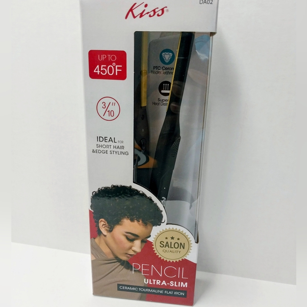 Kiss Ultra-Slim Pencil Flat Iron - Black and Red